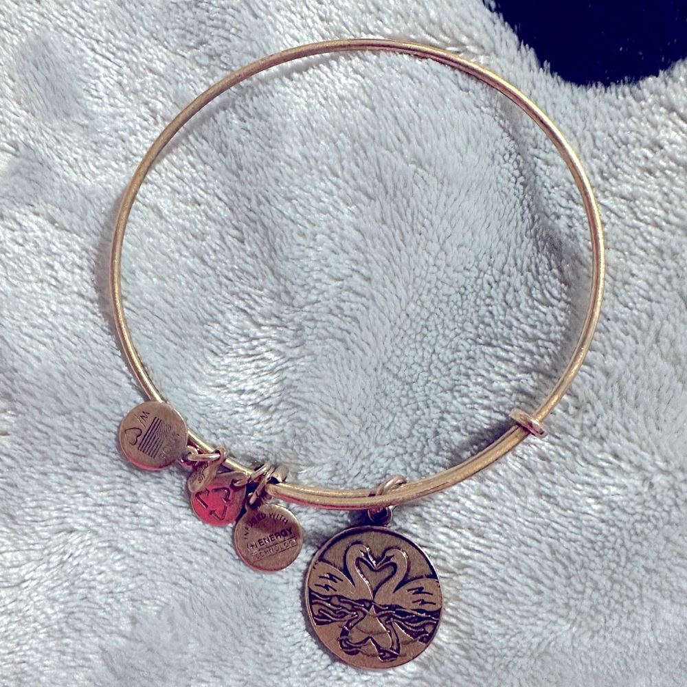 Alex and Ani Bracelet - Two Swans Charm Stackable
